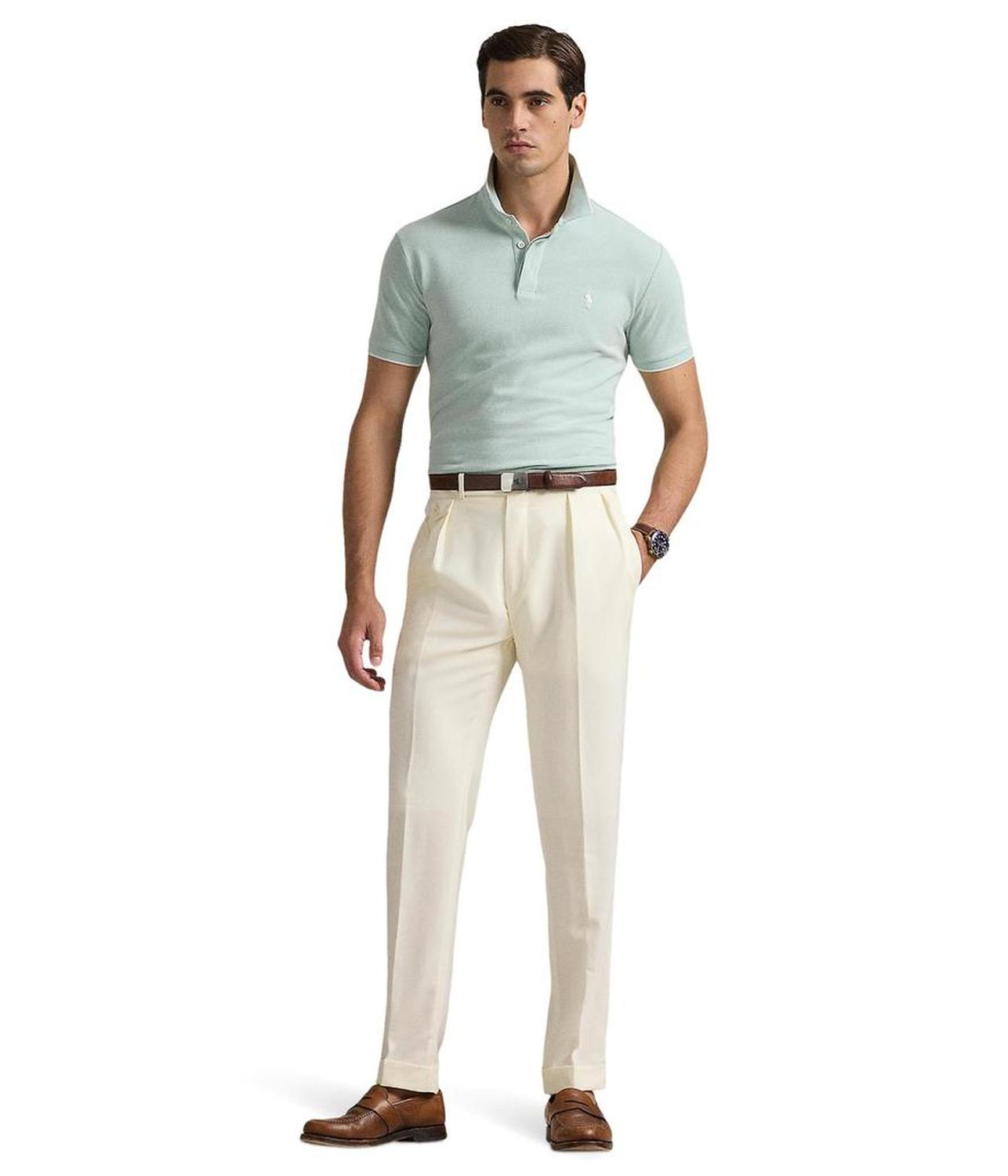 Custom Slim Fit Stretch Oxford Mesh Polo