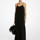 Silk Crepe De Chine Draped Backless Dress