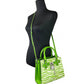 Women's Hamilton Leather Zebra Print Satchel Crossbody In Jungle Green