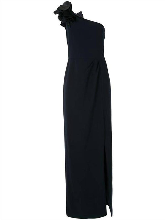 One Shoulder Long Dress In Navy