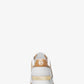 Livvy Leather and Glitter Chain-Mesh Trainer
