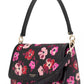 Hudson Fall Poppies Leather Flap Shoulder Bag