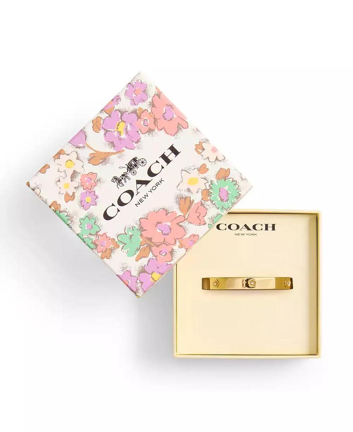 Signature Faux Stone Tea Rose Enamel Bangle Boxed Bracelet