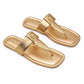 Dual Metallic Leather T Sandals