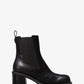 Houston Leather Block Heel Ankle Boot