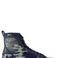 Marc Jacobs The Rip And Tear Denim Lace-Up Sneakers