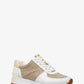 Allie Leather and Glitter Chain-Mesh Trainer