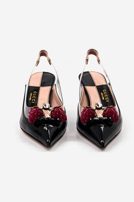 Gucci Vinyl & Patent Slingback Pump