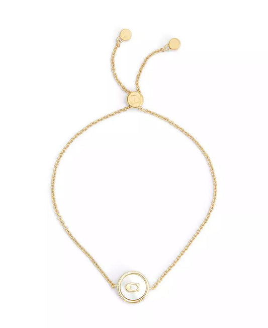 Signature Mother of Pearl Coin Slider Bracelet