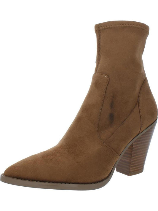 Dover Womens Faux Suede Stacked Heel Booties