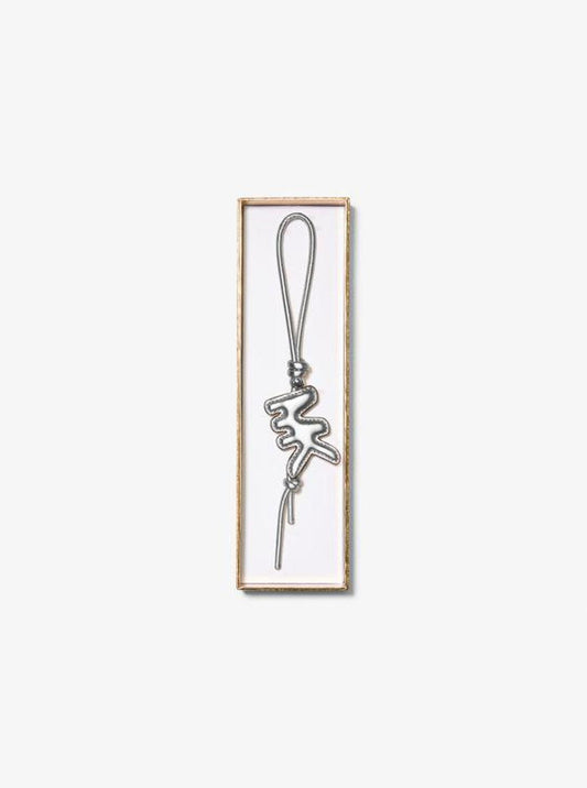 Puffy Logo Metallic Leather Bag Charm