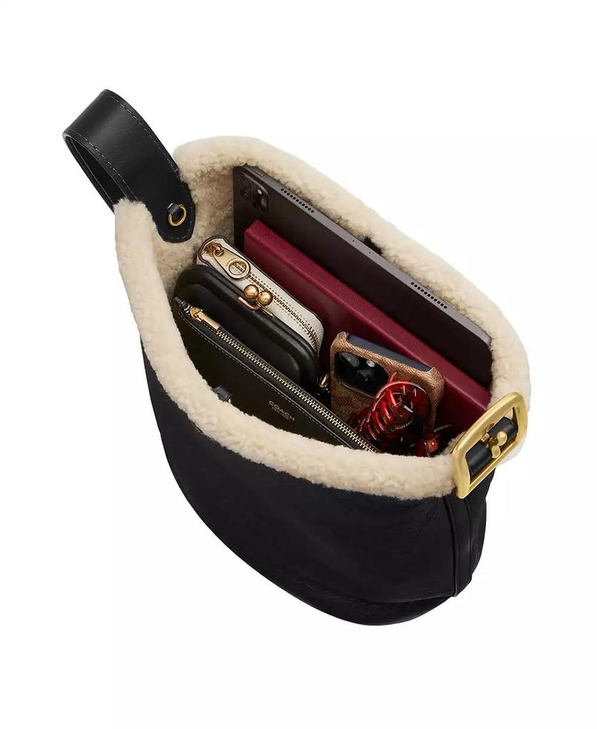 Bleeker Medium Shearling Trim Bucket Bag