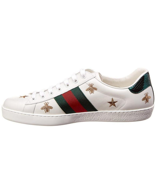 Gucci Ace Embroidered Bee Leather Sneaker