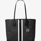 Eva Large Signature Logo Stripe Tote Bag