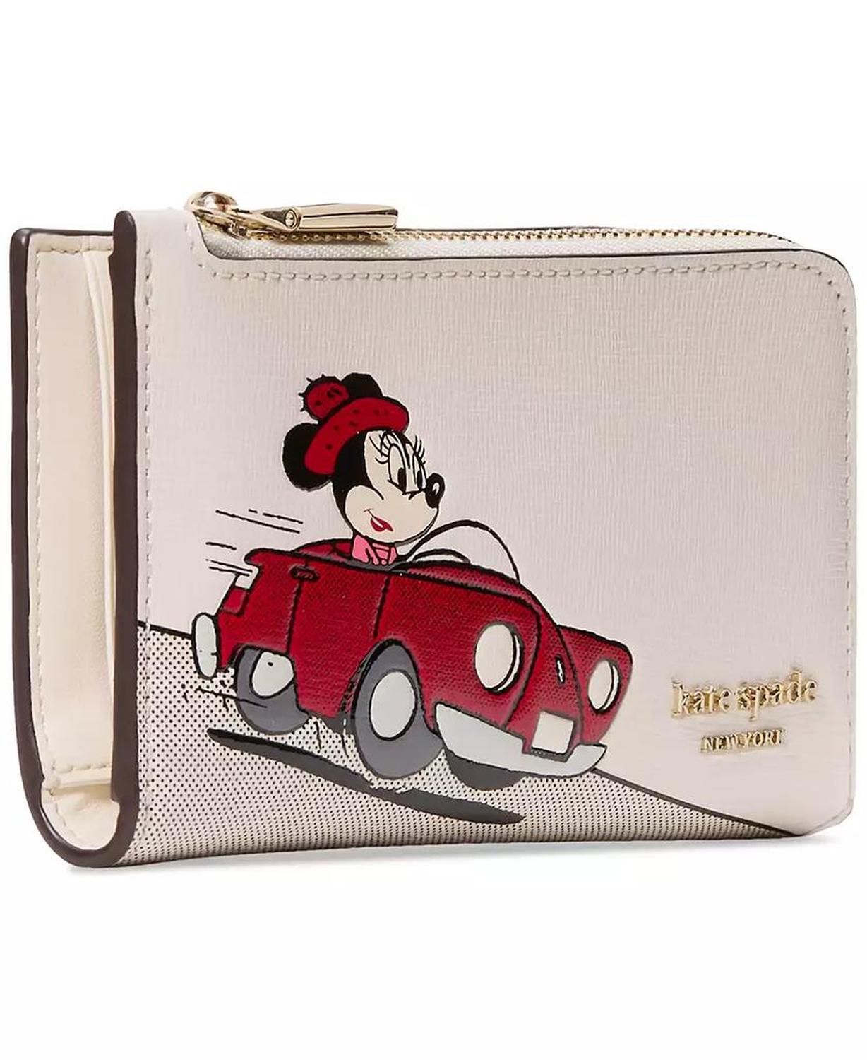 Disney | Macy's Minnie Mouse Zip-Top Leather Wallet , Macy's Exclusive