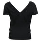Cutout Blouse in Black Wool