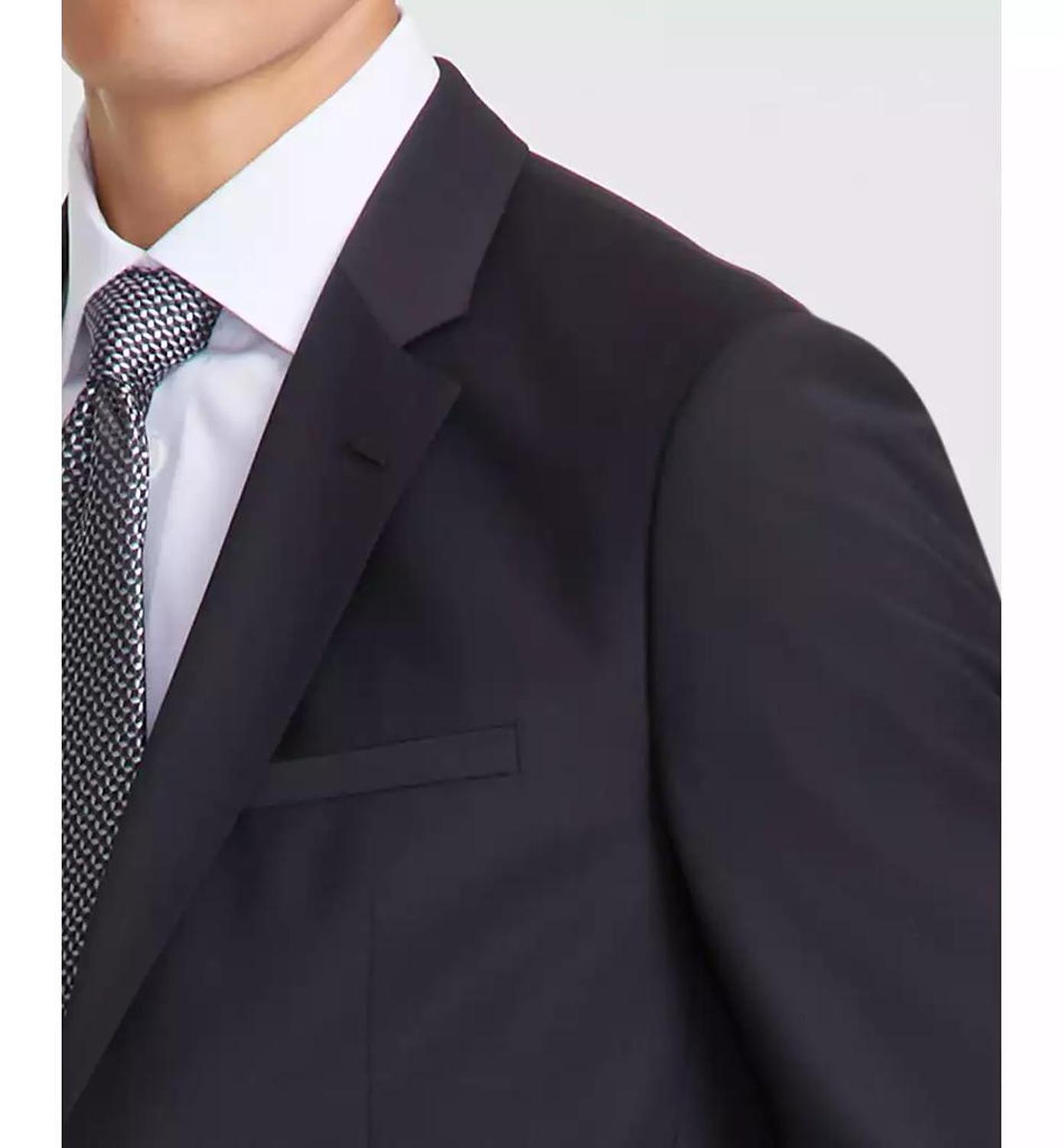 Men Modern-Fit Stretch Solid Nested Suits