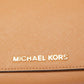 Michael Kors Beige Leather Jet Set Travel Wallet On Chain