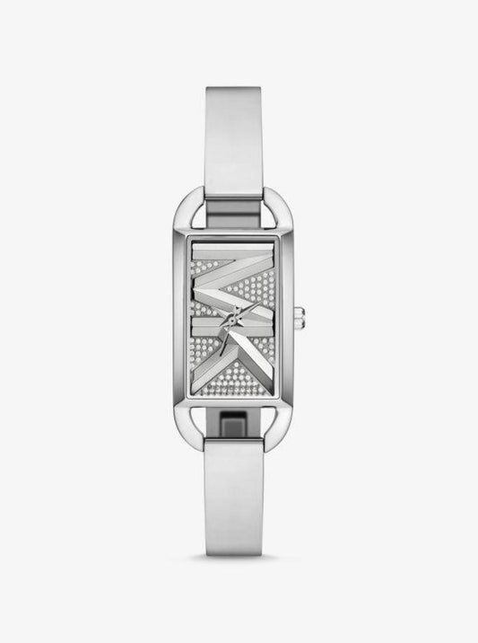 Mini Empire Pavé Silver-Tone Bangle Watch