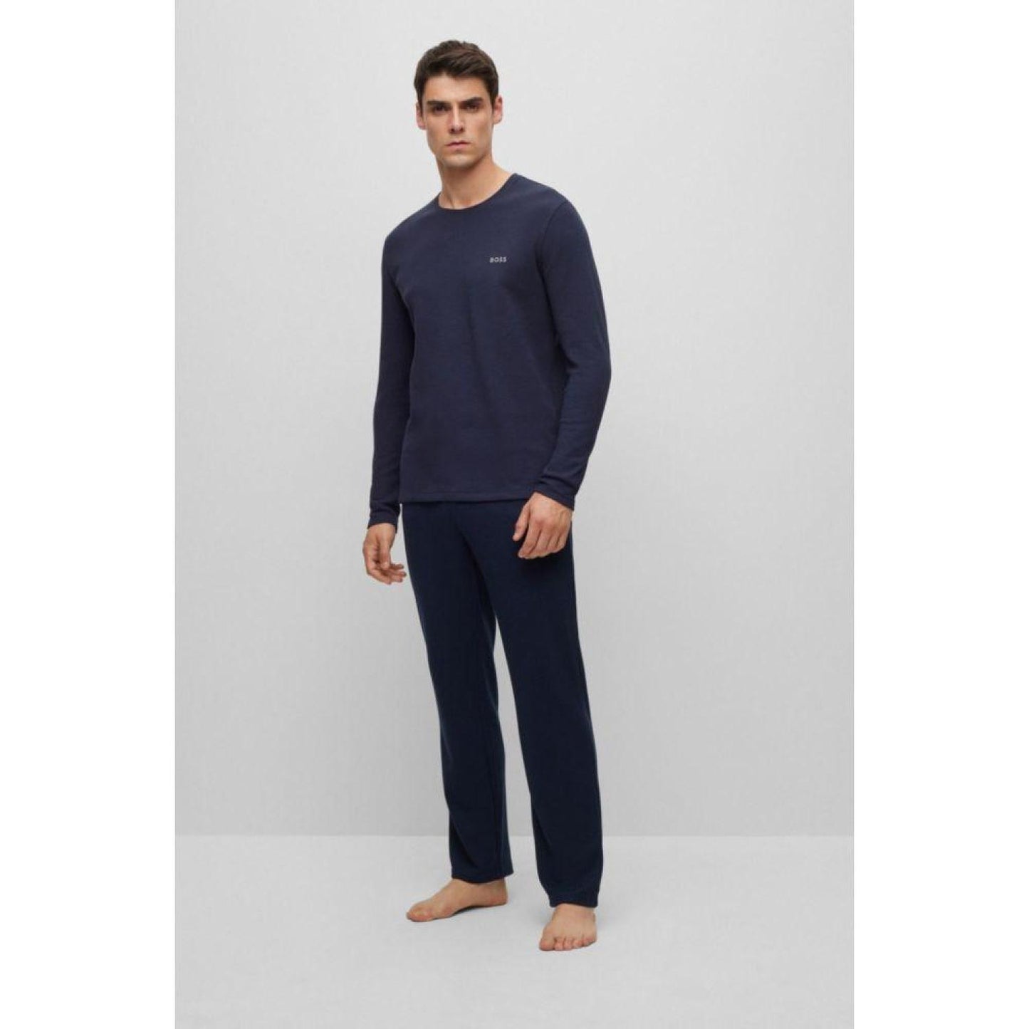 Waffle pajama bottoms with logo embroidery