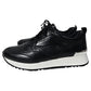 Allie Stride Trainer in Black Leather and Nylon