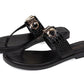 Parker 40S3PKFS1E-001 Sandal Women's Black Leather Thong JOBB1345