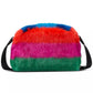 Puffed Striped Faux Fur Small Crossbody