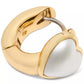 Gold-Tone Small Cubic Zirconia Heart Huggie Hoop Earrings, 0.51"