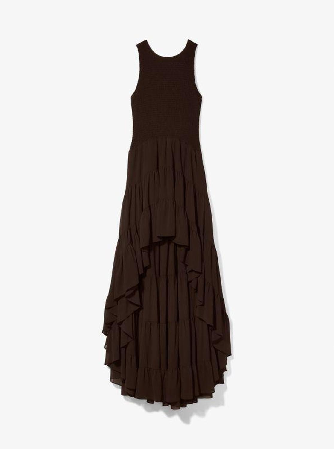 Georgette Smocked High-Low Dress