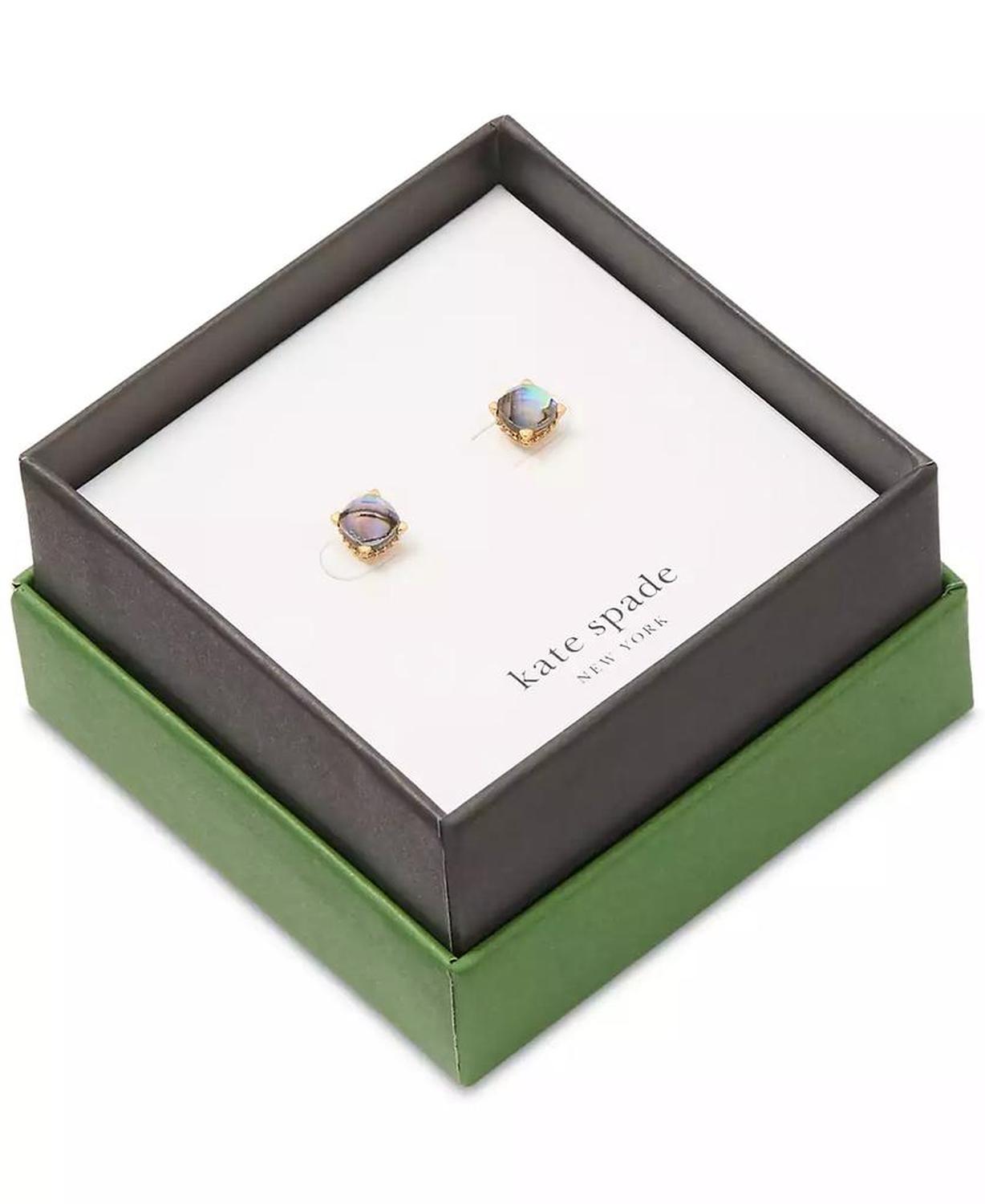Gold-Tone Color Cubic Zirconia Stud Earrings