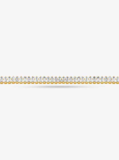 Precious Metal-Plated Brass Baguette Tennis Bracelet