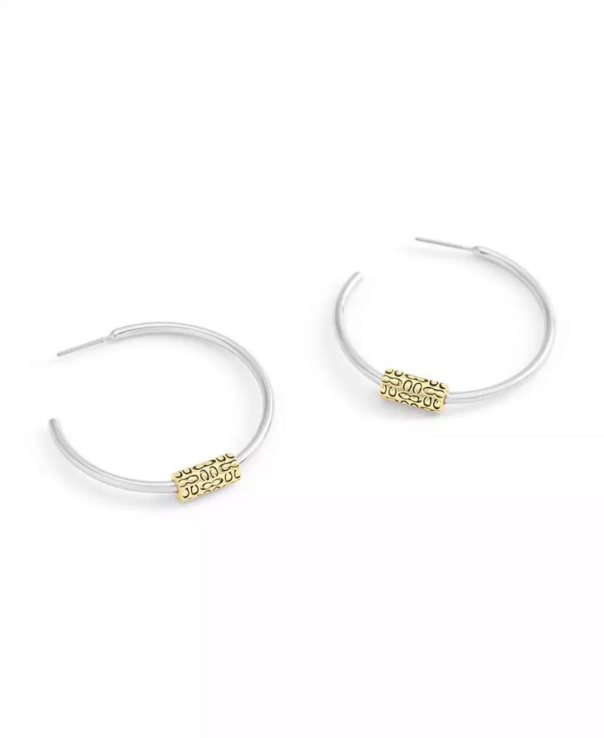 Large Signature Quilted Tube Hoop Earrings