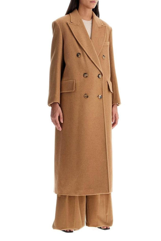 Camel Double-Breasted Coat