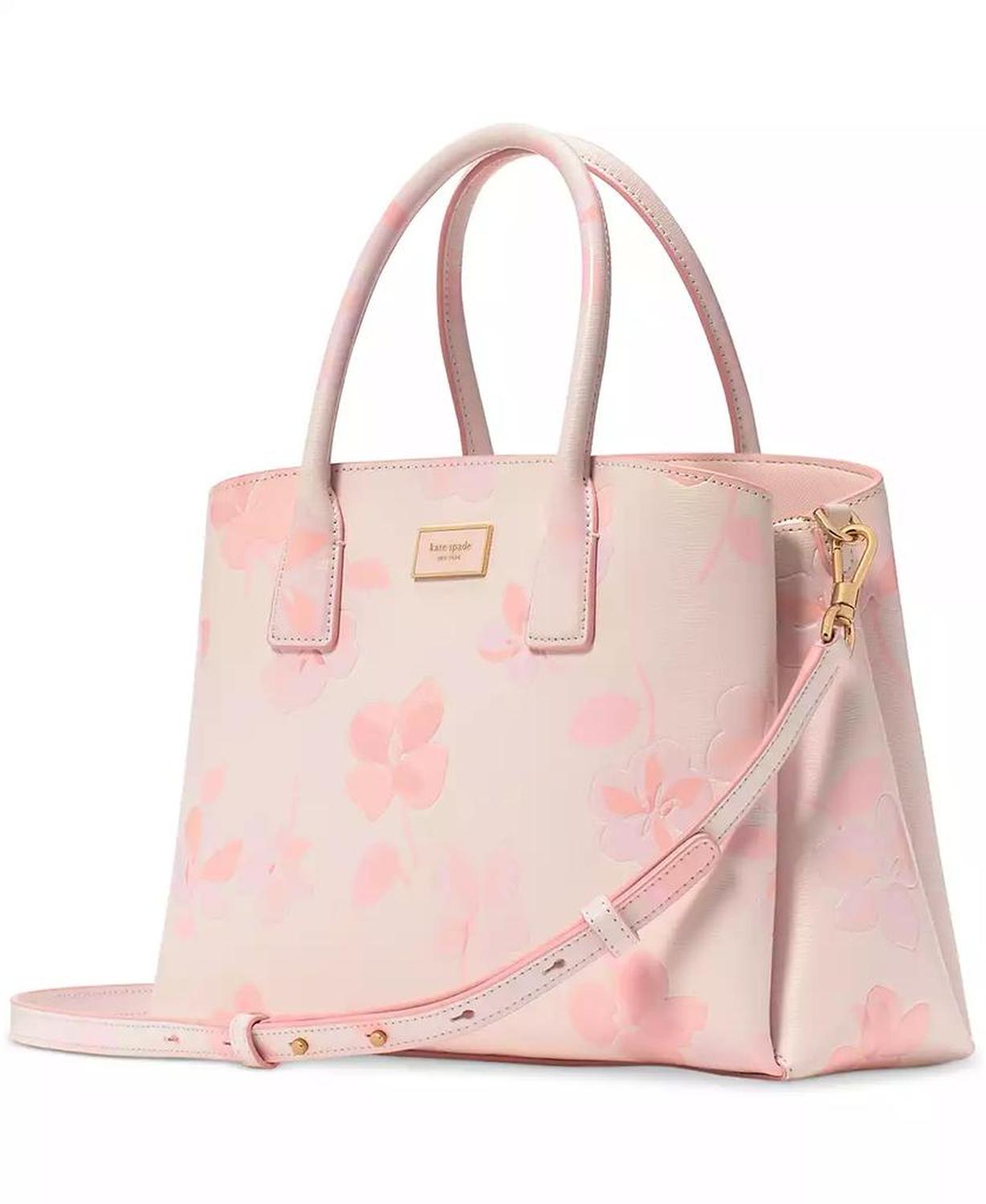 Serena Spring Pansies Leather Satchel