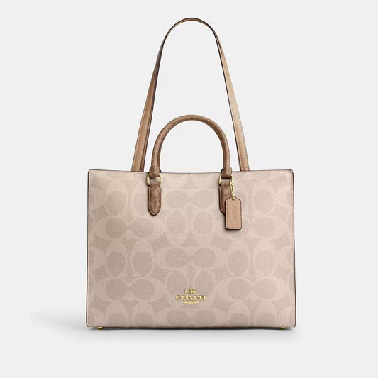 Maggie Tote Bag In Blocked Signature Canvas