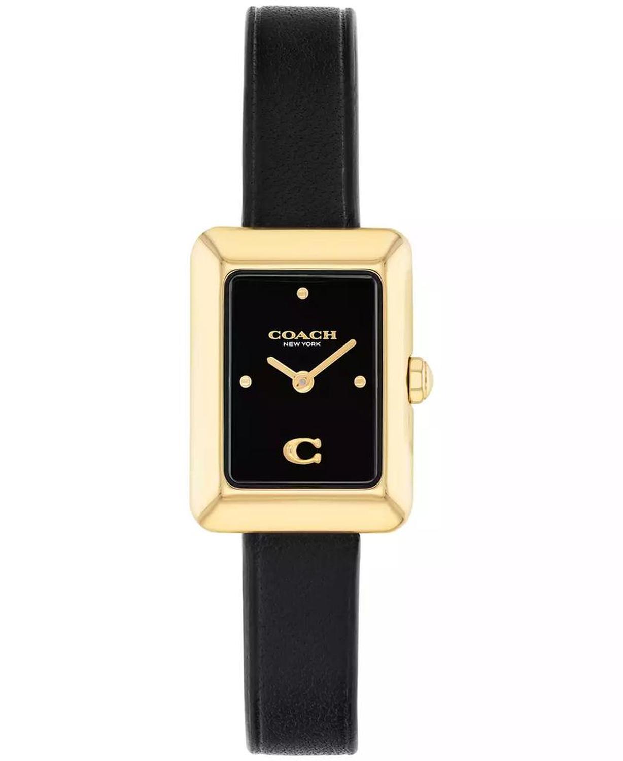 Women's Mara Black Leather Strap Watch, 19 x 26mm