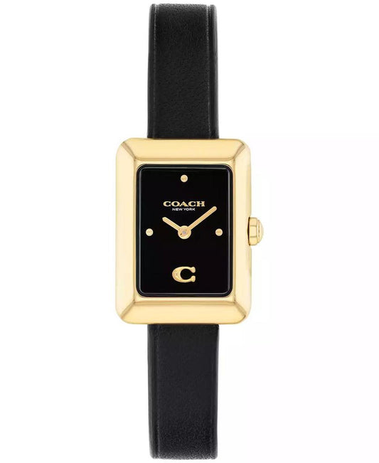 Women's Mara Black Leather Strap Watch, 19 x 26mm