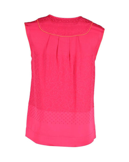 Marc Jacobs Sleeveless Buttoned Top in Pink Silk