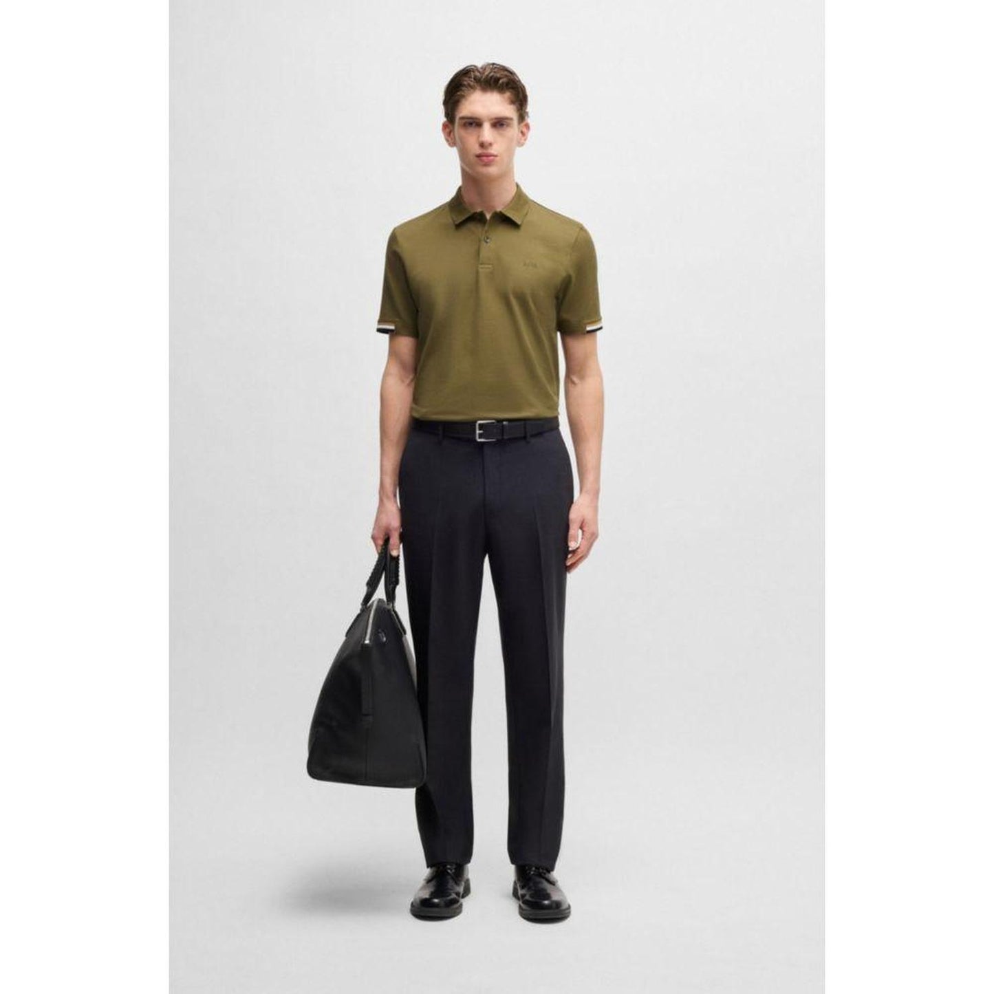 Regular-fit polo shirt with rubberized logo