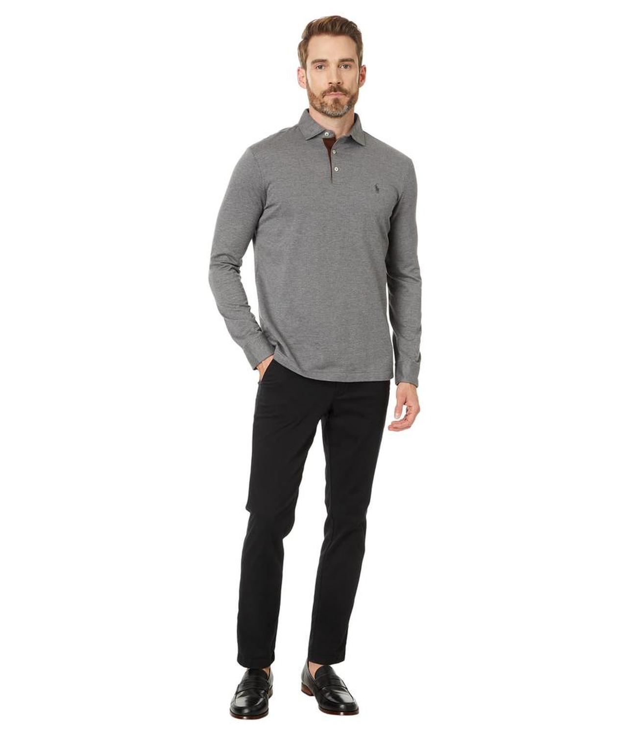Custom Slim Fit Herringbone Polo Shirt