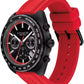 Men's Charter Red Silicone Strap Watch 44.5mm
