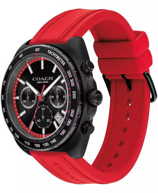 Men's Charter Red Silicone Strap Watch 44.5mm