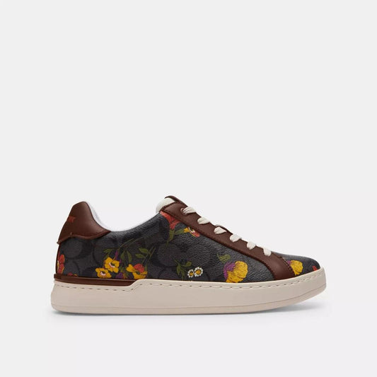 Coach Outlet Clip Low Top Sneaker In Signature Canvas With Floral Print
