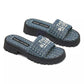 The Slide Denim Monogram Sandals