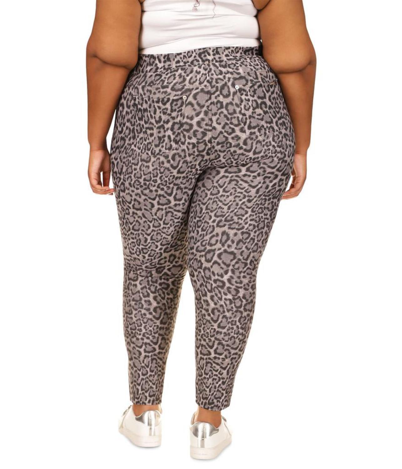 Plus Size Print Twill Pull-On Leggings