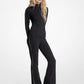 Logo Tape Stretch Nylon Flared Leggings