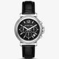Oversized Maren Silver-Tone and Crocodile Embossed Leather Watch