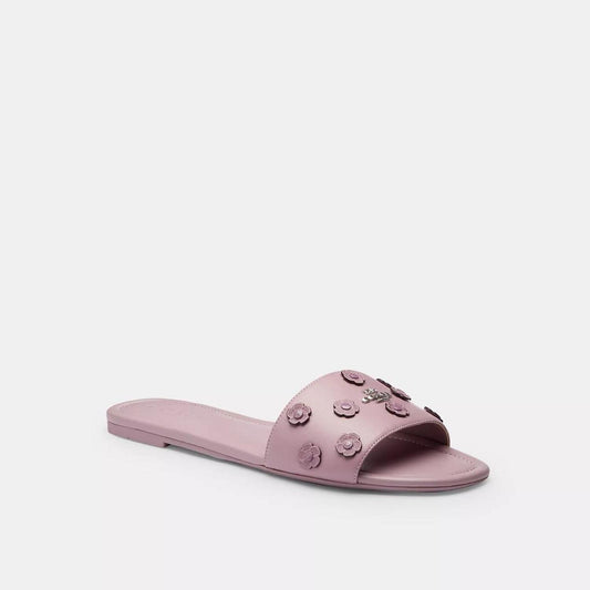 Slide Sandal With Tea Rose