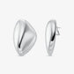 Large Precious Metal-Plated Brass Pebble Earring