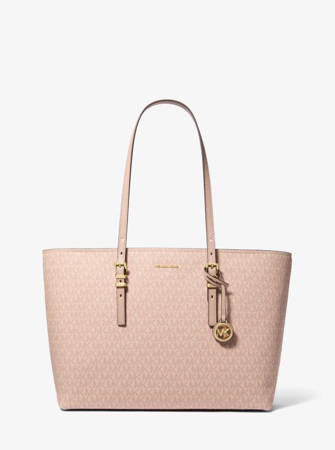 Quinn Large Signature Logo and Leather Tote Bag